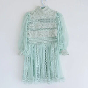 Zimmerman Rhythm Spiral Empire Dress Mint  Green Lace & Chiffon Dress Size 0